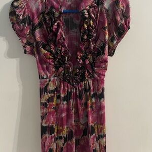 HeartSoul Pink and Black Patterned Blouse in medium